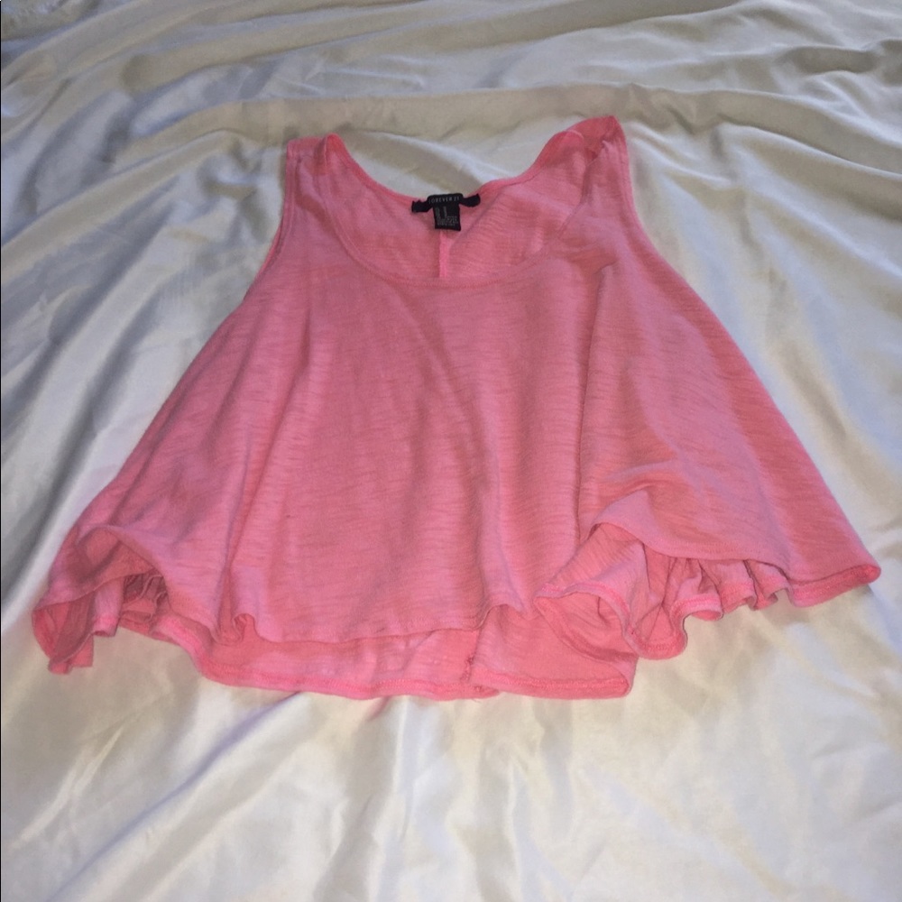 cropped pink tank top
